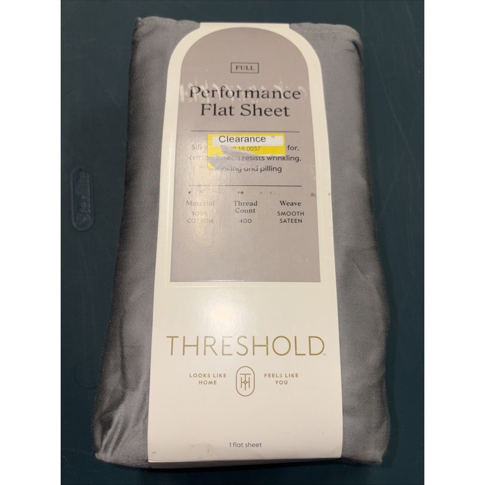 Full‎ 400 Thread Count Performance Flat Sheet Classic Gray - Threshold: Cotton